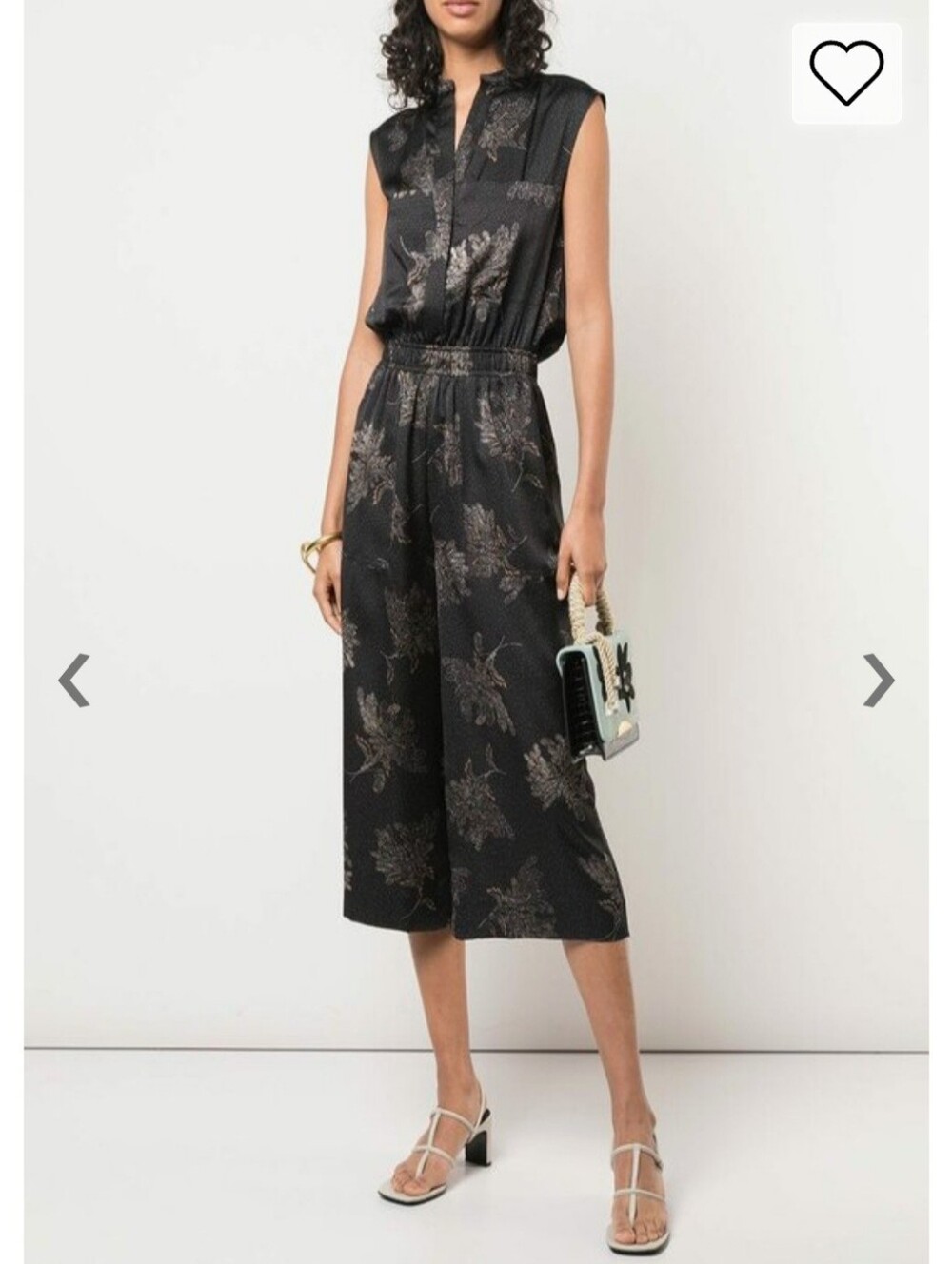 Vince Black Jumpsuit with Floral Accents Size XS